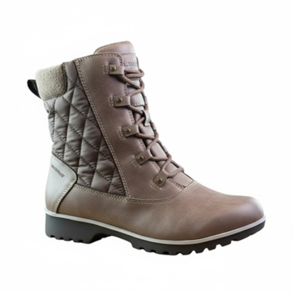 JBU Boots Womens Size 9.5 Brown Waterproof Quilted‎ Lace-Up Winter Zip JX3JUN32